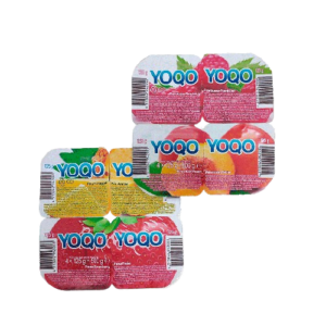 Postre Lácteo con Trozos de Frutas Piña-Fresa y Frambuesa-Melocotón YOQO (4 x 125g)