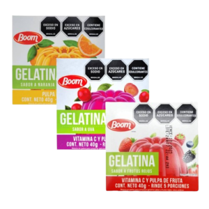 Gelatina de Sabores Frutales BOOM de 40gr