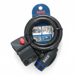 Candado de cable para bicicletas o motocicletas con alarma SACO