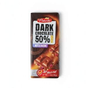 Chocolate Amargo 50% con Nueces y Pasas (100g)